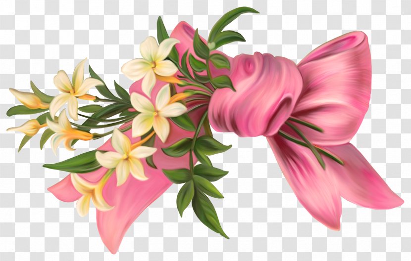 Pahela Baishakh New Year Holiday Bengali Language - Floristry - Pink Bow With Flowers Element Transparent PNG