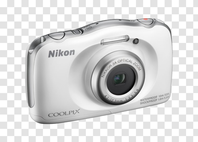 Nikon Coolpix S33 13.2 MP Compact Digital Camera - Cameras - 1080pWhite 26496 Camera3X Optical Zoom 13.2MP Waterproof CameraBlue (Certified ) COOLPIX W100Underwater Video Transparent PNG