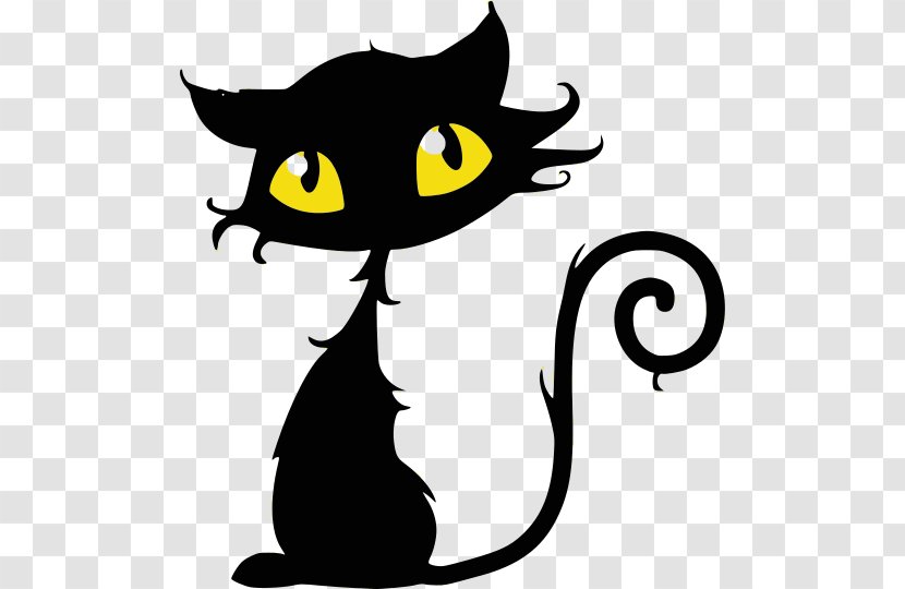Halloween Silhouette Cat - Smile Blackandwhite Transparent PNG