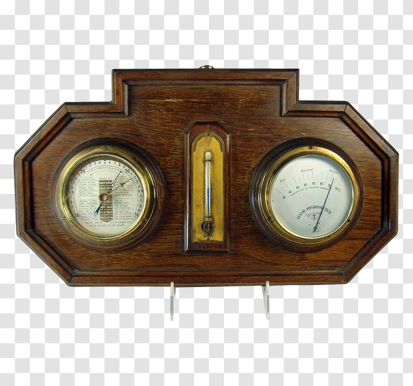 Clock Antique Tool Measuring Instrument Scientific - Hygrometer - Barometer Transparent PNG