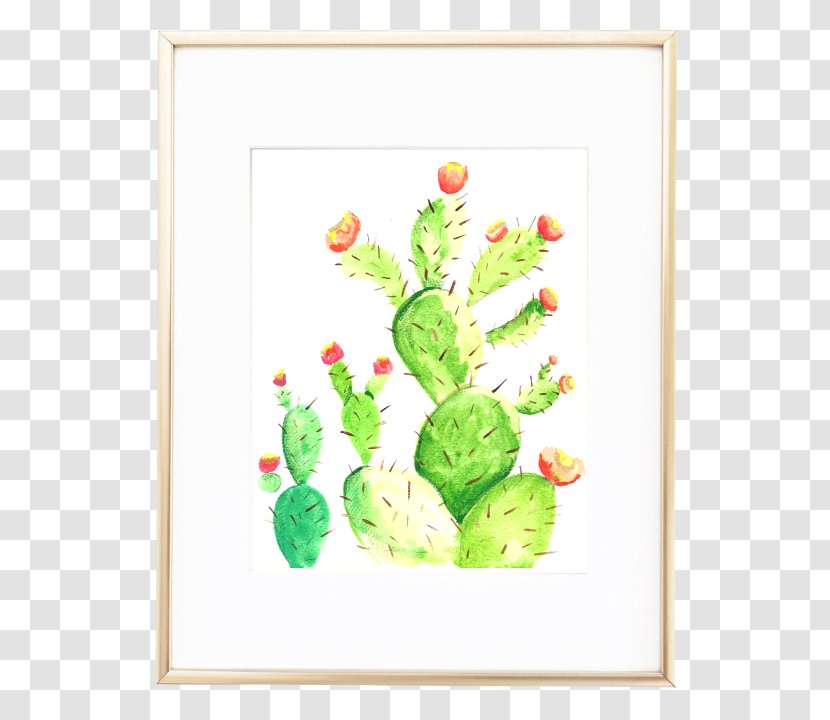 Cactaceae Printing Picture Frames Watercolor Painting Review - Gold - Cactus Transparent PNG