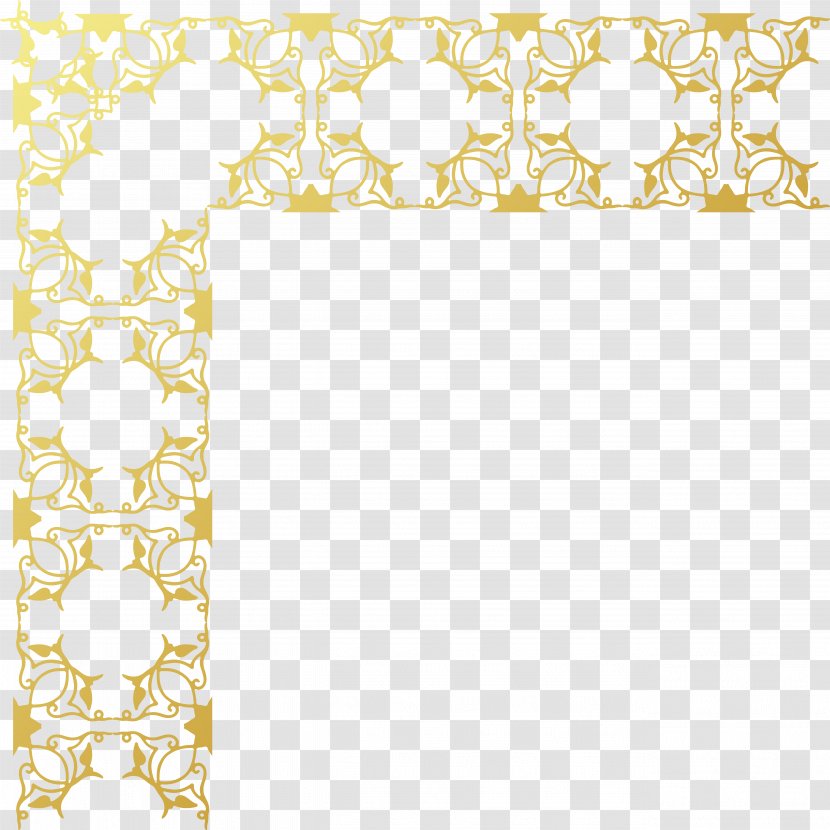 Textile Pattern - Rectangle - Gold Frame Transparent PNG