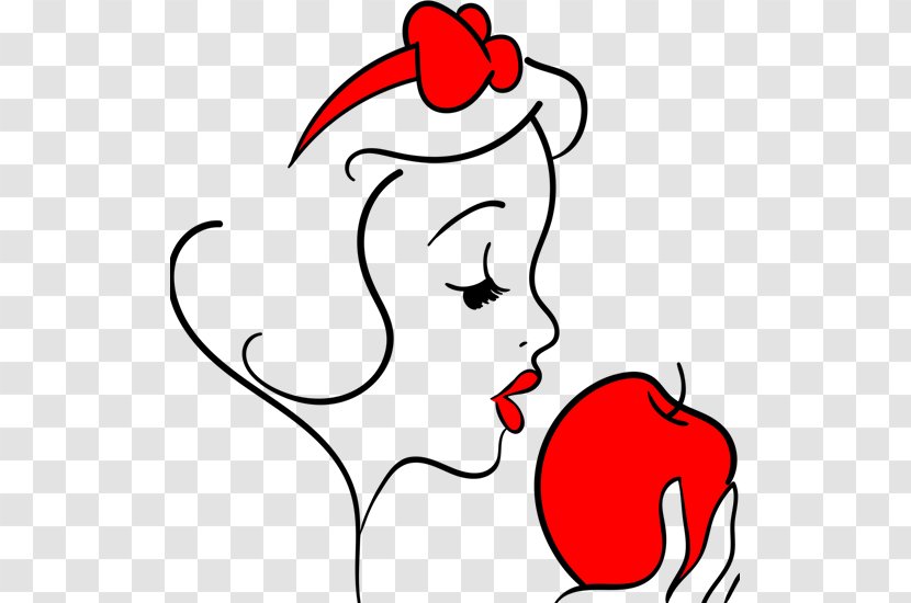 Snow White Drawing Clip Art Seven Dwarfs Line - Heart Transparent PNG