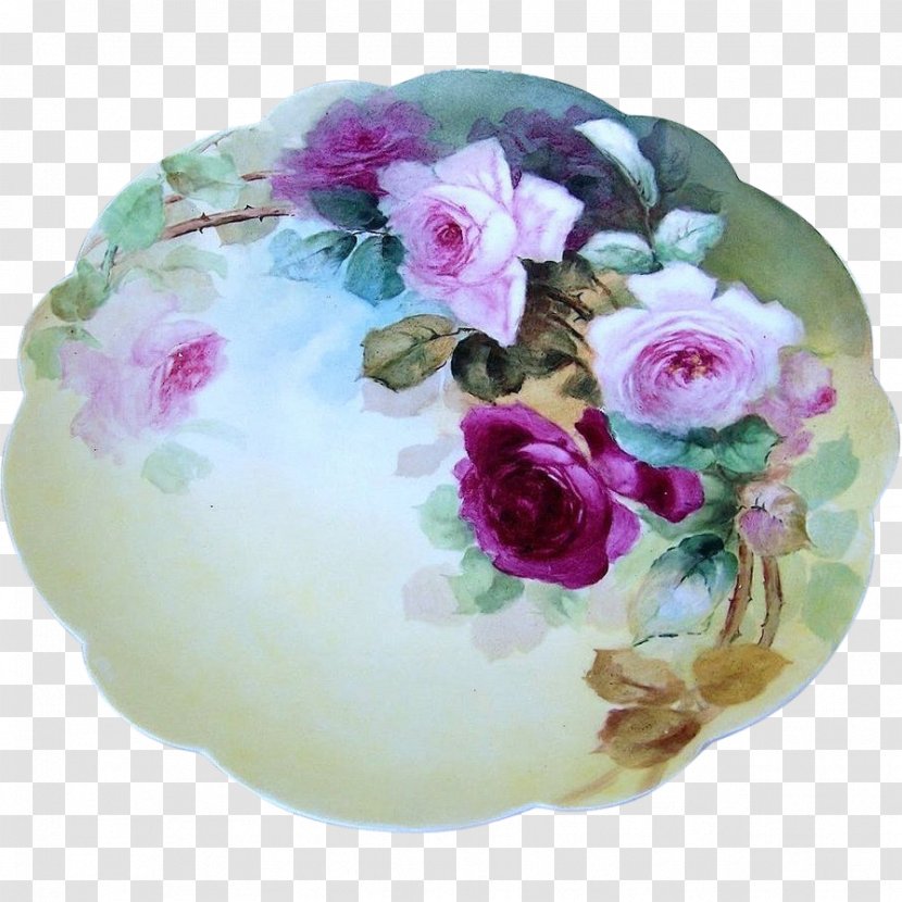 Limoges Porcelain Plate Rose Transparent PNG