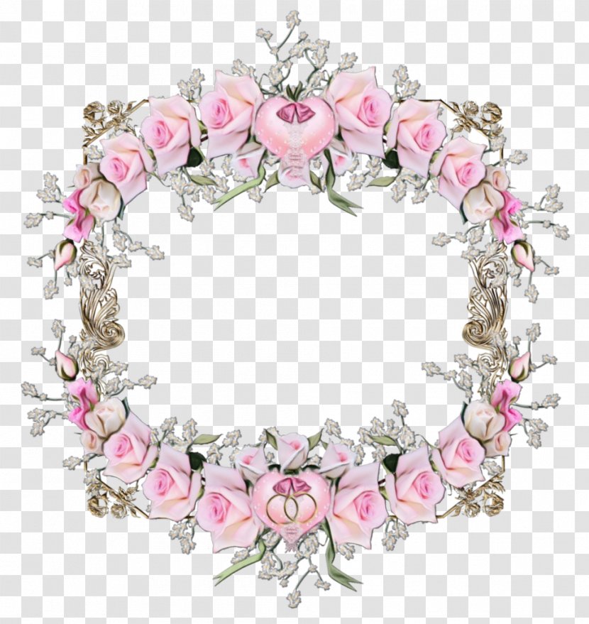 Wedding Watercolor Flowers - Wreath - Rose Family Petal Transparent PNG
