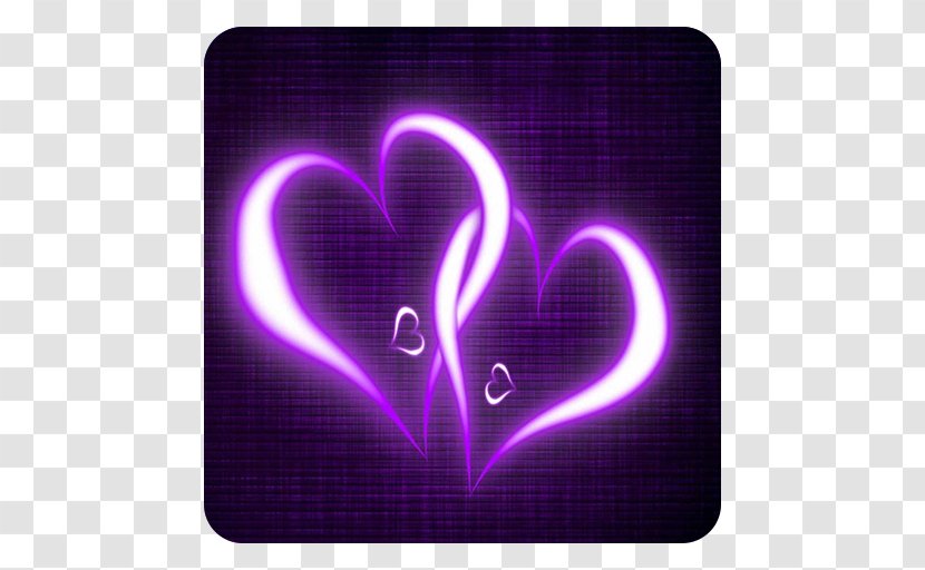 Purple Heart Desktop Wallpaper Home Screen Android - Violet Transparent PNG