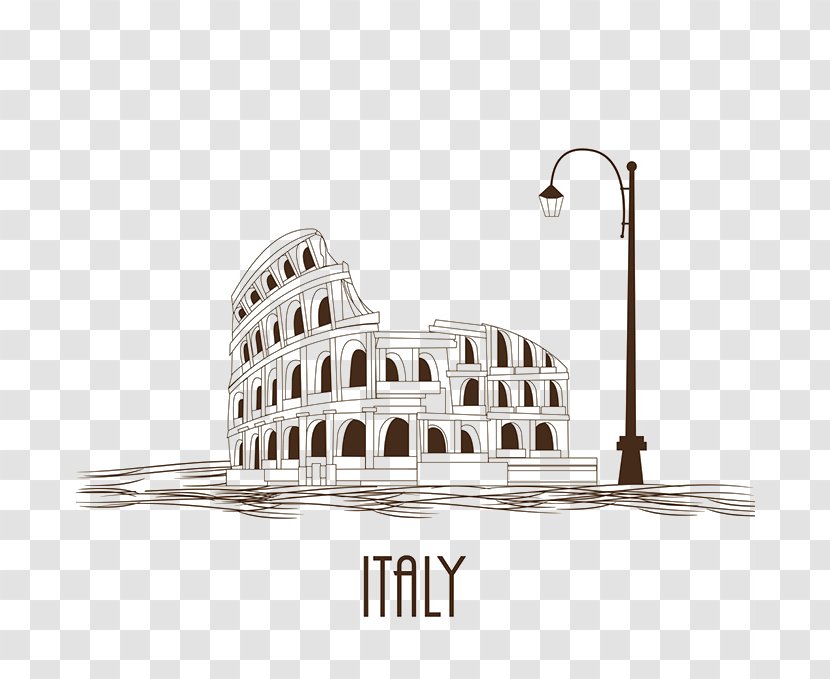 Colosseum Illustration - Coreldraw - Hand Painted Roman Transparent PNG