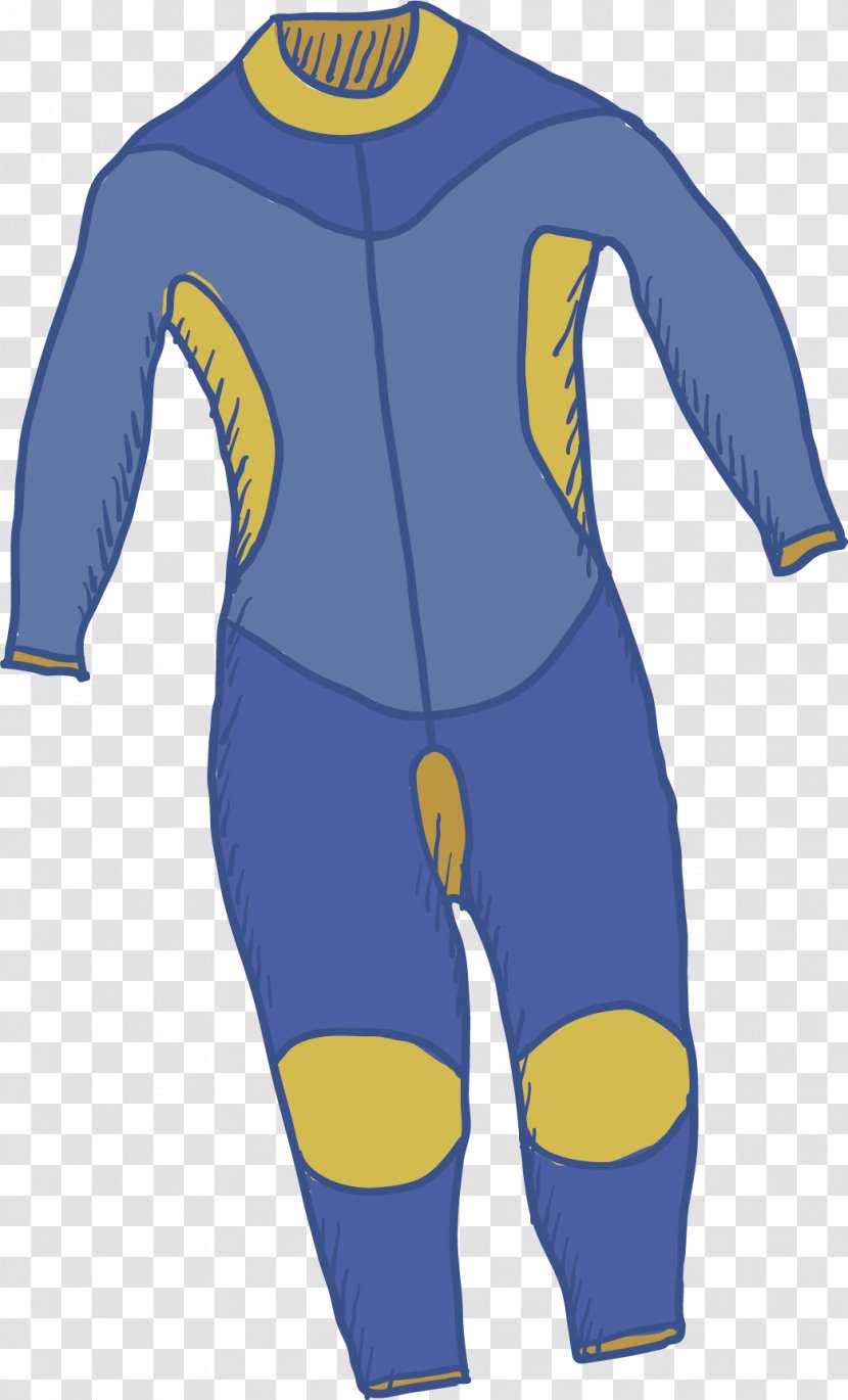 Swimsuit Wetsuit - Blue - Vector Transparent PNG