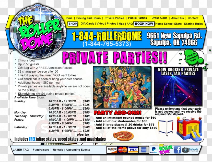 Recreation Roller Skating The Dome - Party - Sapulpa U.S. Route 66Private Parties Transparent PNG