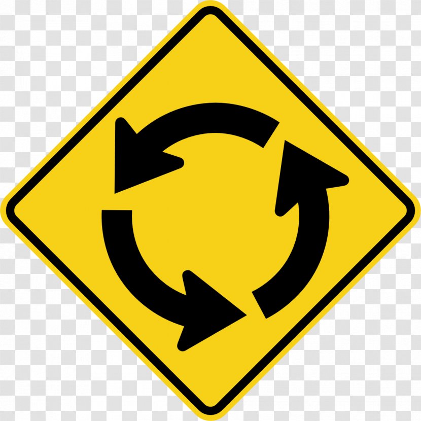 Intersection Traffic Sign Circle Clip Art - Yellow - Signs Transparent PNG