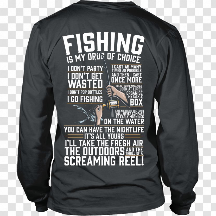 Long-sleeved T-shirt Hoodie - Longsleeved Tshirt - Watercolor Fishing Transparent PNG