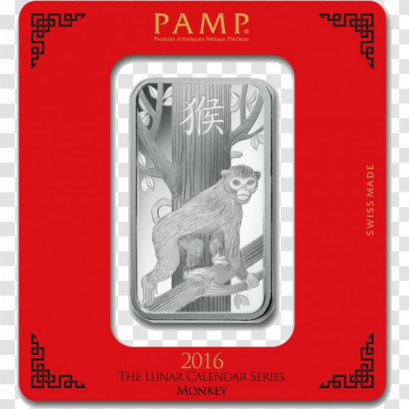 Gold Bar PAMP Bullion Silver Lunar Series - Pamp Transparent PNG