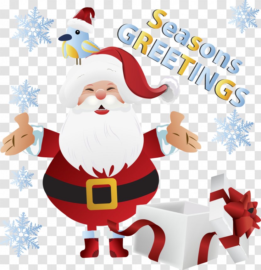 Santa Claus Greeting & Note Cards Clip Art - Cartoon Vector Material Transparent PNG