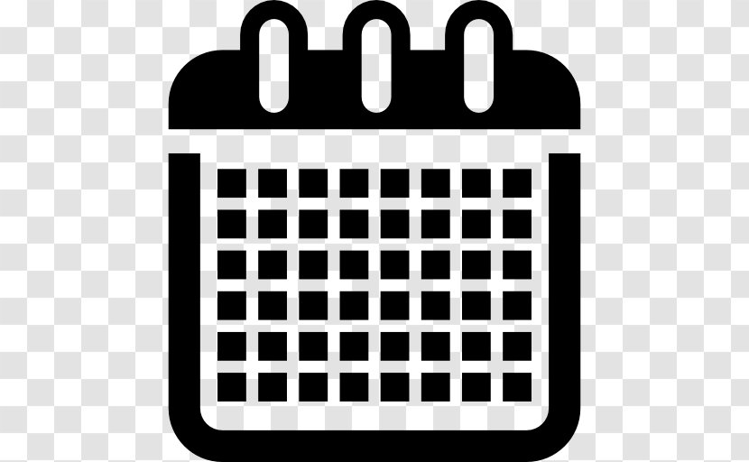 Calendar Symbol Clip Art - Black And White - Monthly Transparent PNG