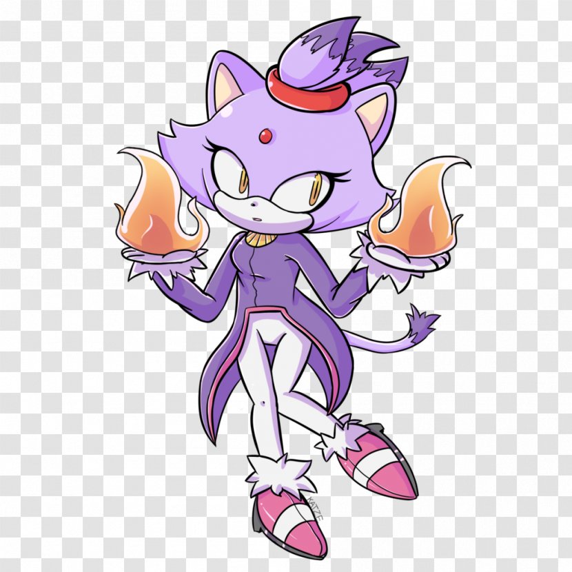 Blaze The Cat Art Drawing - Silhouette Transparent PNG