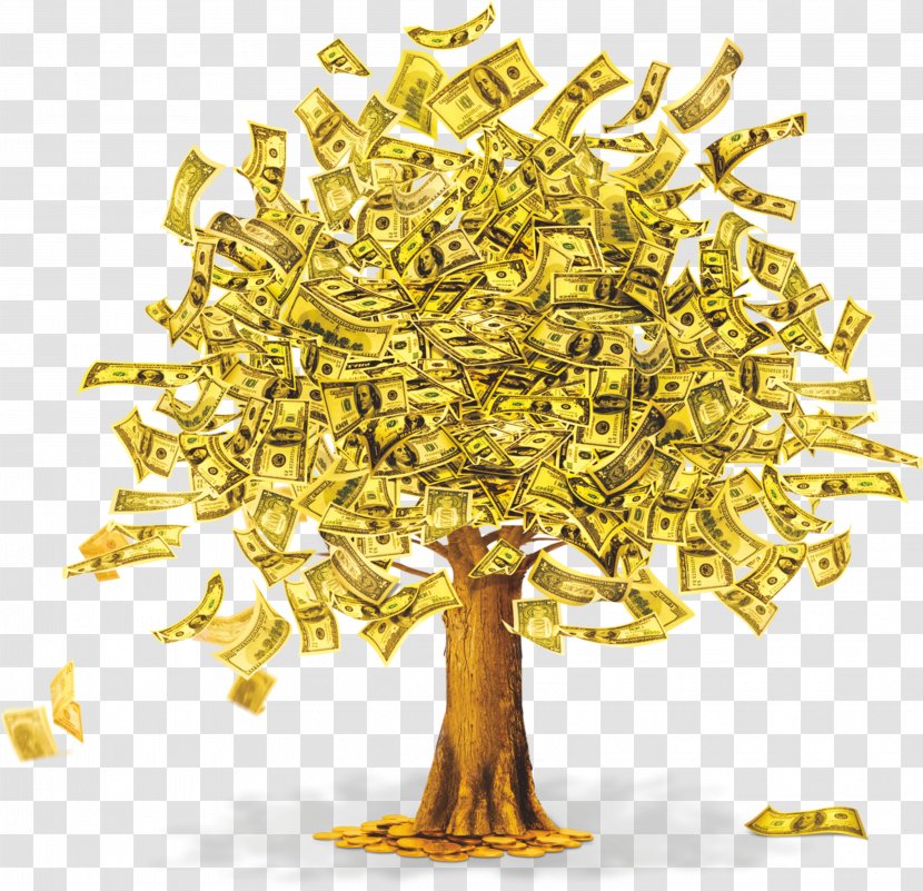 Payday Loan Money Cash Advance Finance - Tree - Golden Cartoon Cow Transparent PNG