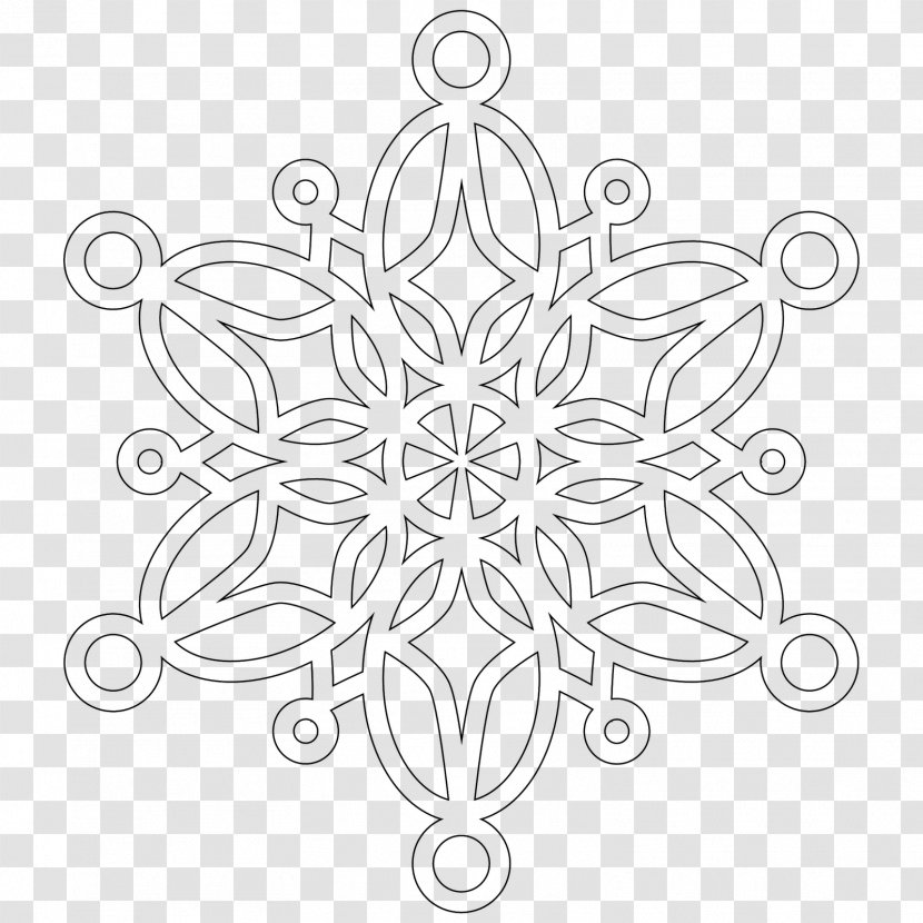 Snowflake Mandala Coloring Book - Monochrome Photography Transparent PNG