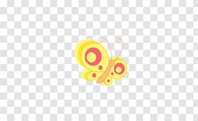 Butterfly Yellow Animation - Drawing Transparent PNG