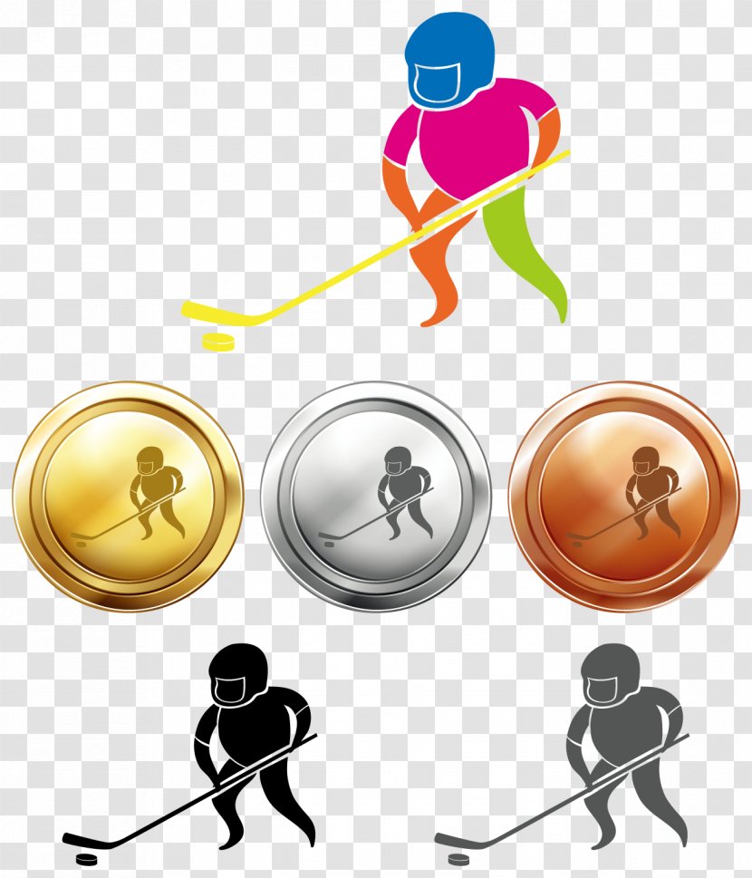 Gold Medal Illustration - Symbol - Ice Hockey Contests Transparent PNG