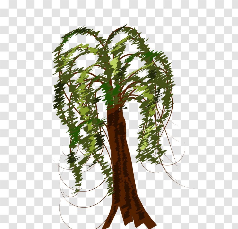 Tree Weeping Willow Twig Clip Art - Flowerpot Transparent PNG