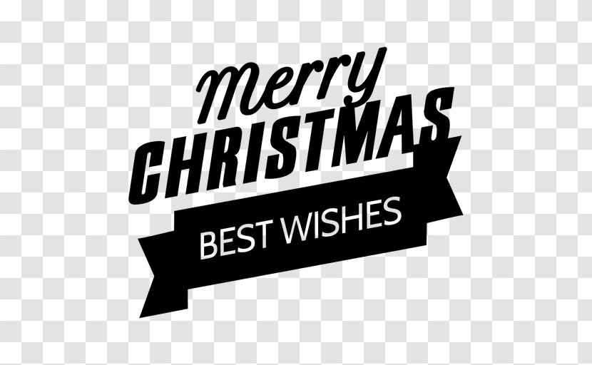 Christmas Typography - Black And White - Best Wishes Transparent PNG