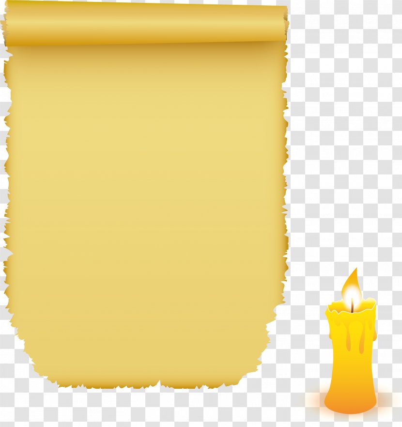 Paper - Rectangle - Yellow Retro Candle Transparent PNG
