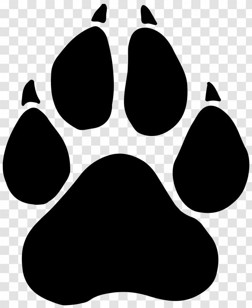 Black Panther Paw Dog Bear Clip Art - White - Claw Transparent PNG