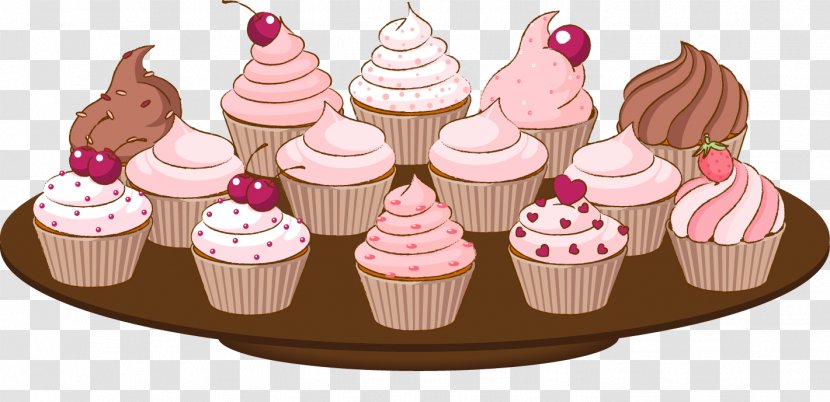 Cupcake Muffin Frosting & Icing Clip Art - Cream - Pink Transparent PNG