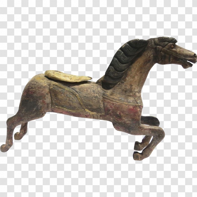 Mustang Wood Carving Stallion Sculpture Carousel - Horse Transparent PNG