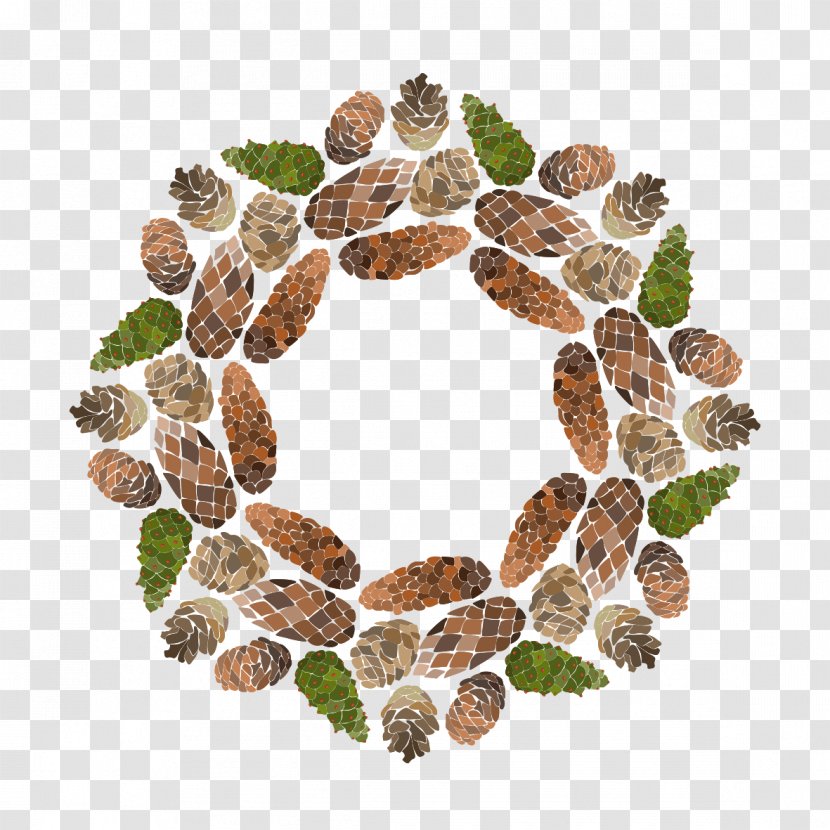 Euclidean Vector Conifer Cone Computer File - Winter - Happy Holidays Wreath Transparent PNG