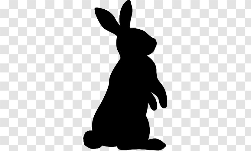 Domestic Rabbit Hare Easter Bunny Silhouette Clip Art - Black Transparent PNG