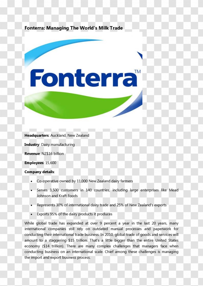 Milk Fonterra Brand New Zealand - Dairy Transparent PNG