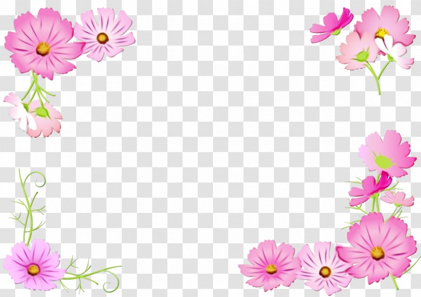 Pink Background Frame - Wildflower - Floral Design Transparent PNG