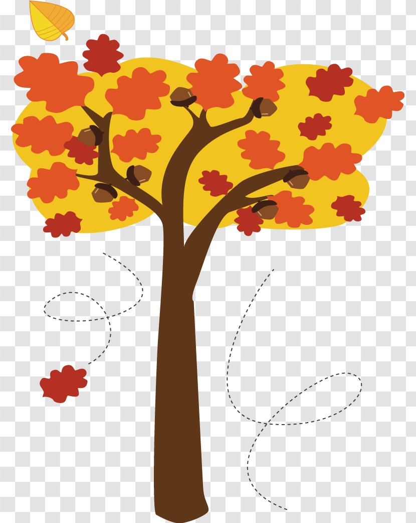 Autumn Leaf Color - Flower - Painted Yellow Leaves Transparent PNG