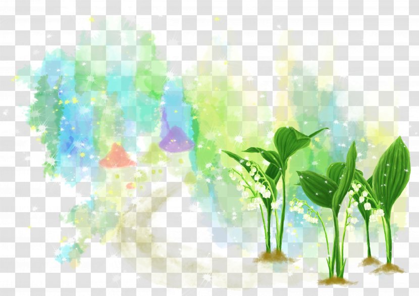 Green Watercolor Painting Plant Illustration - Flora - Dream Creative Transparent PNG