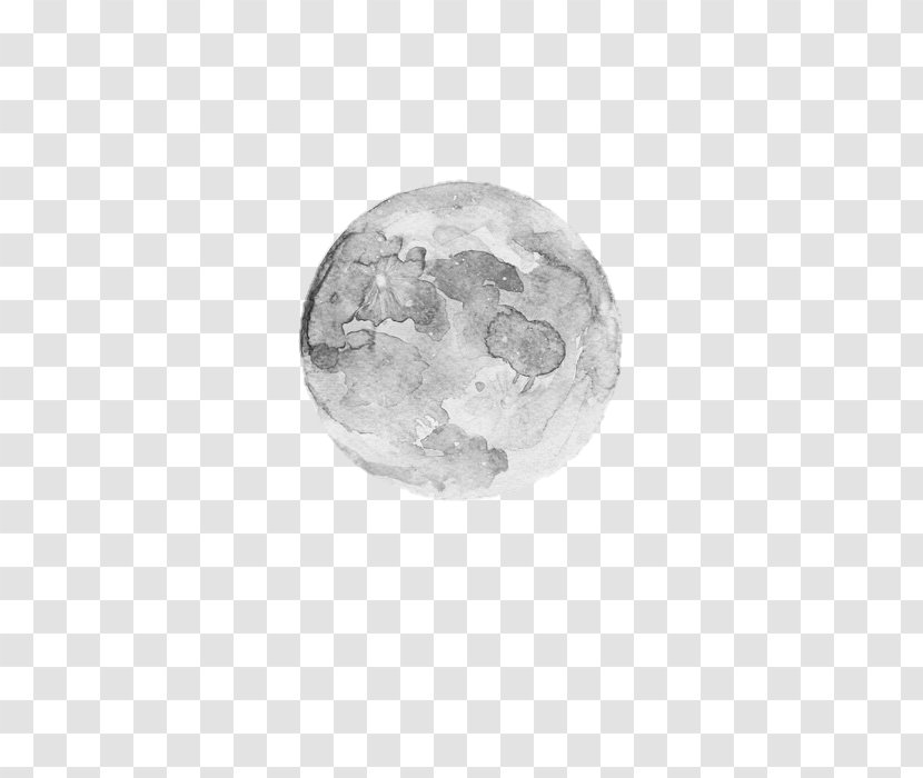 Watercolor Painting Ink Wash Moon - Halo Transparent PNG