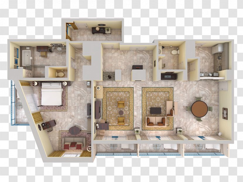 3D Floor Plan House - Bed Top View Transparent PNG