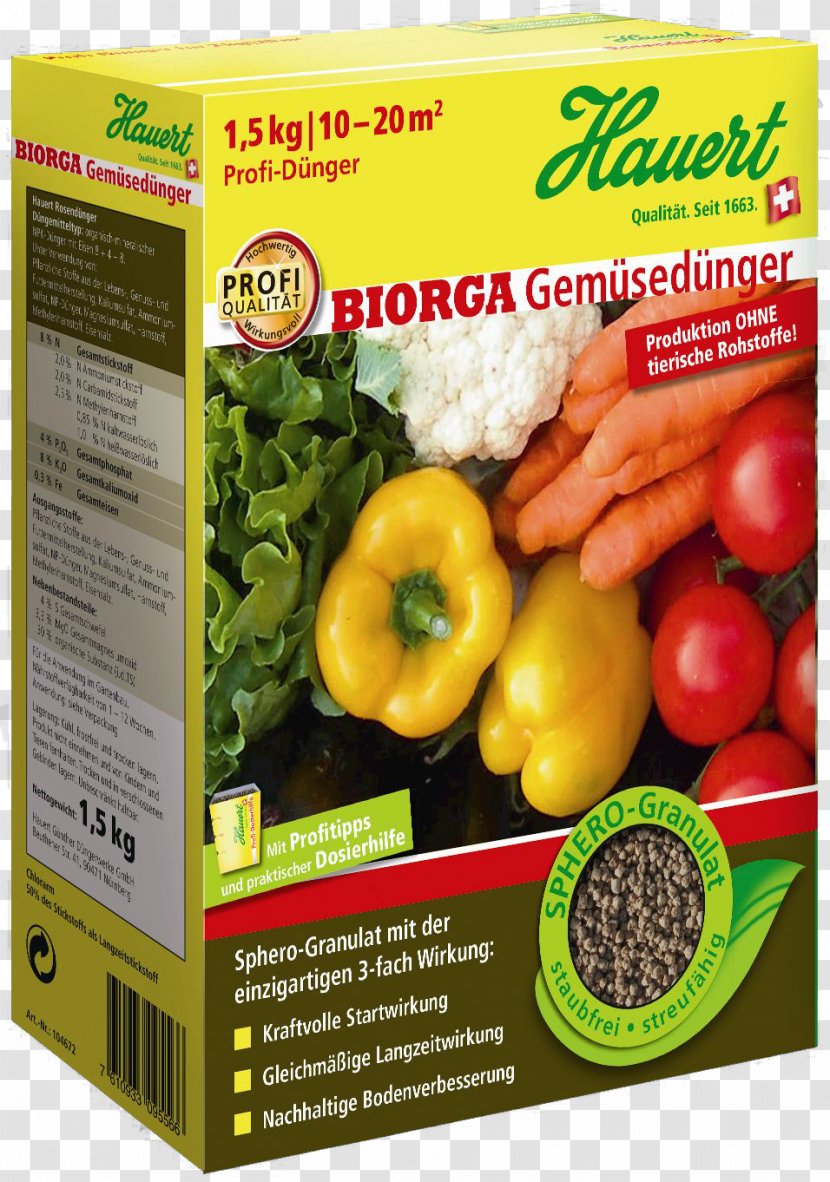 Fertilisers Hauert HBG Dünger AG Vegetable Organic Food - Bell Peppers And Chili - Zuchini Transparent PNG