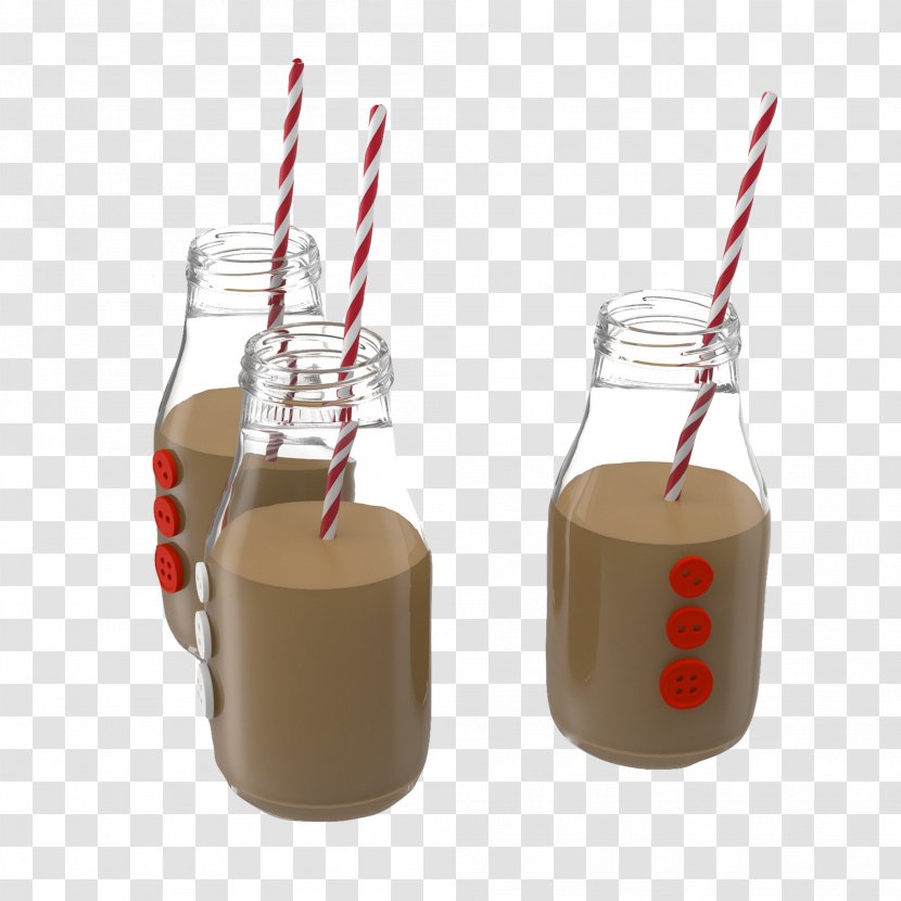 Milk Bottle Glass - Yogurt - Straw Transparent PNG