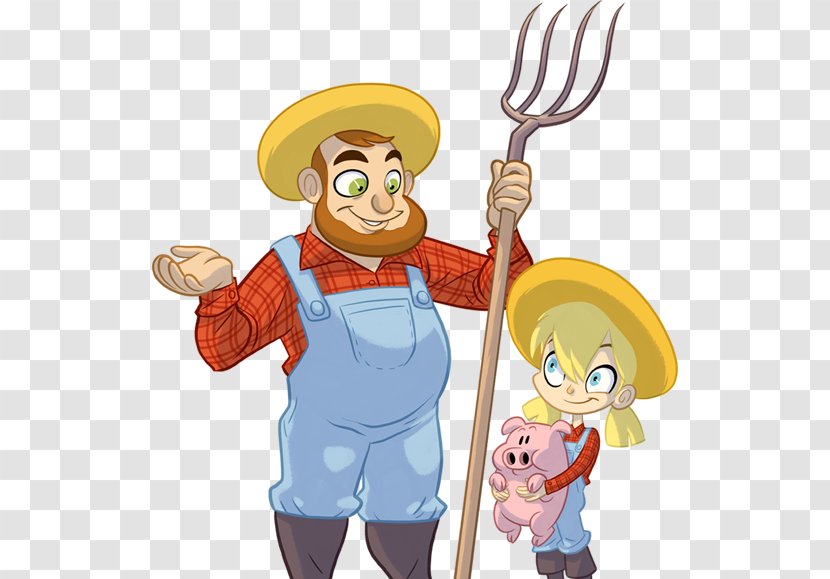 Clip Art Illustration Cartoon Farm Character - Farmer - Crops Transparent PNG