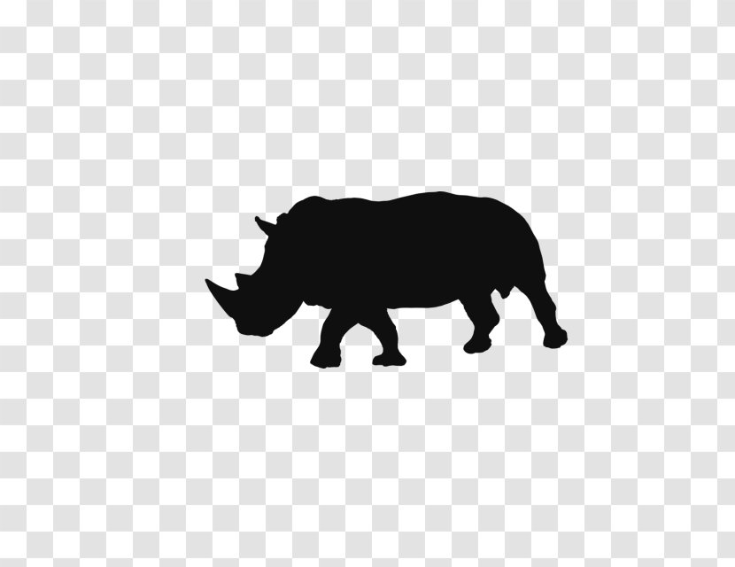 Rhinoceros Clip Art Psd - Black And White - Design Transparent PNG