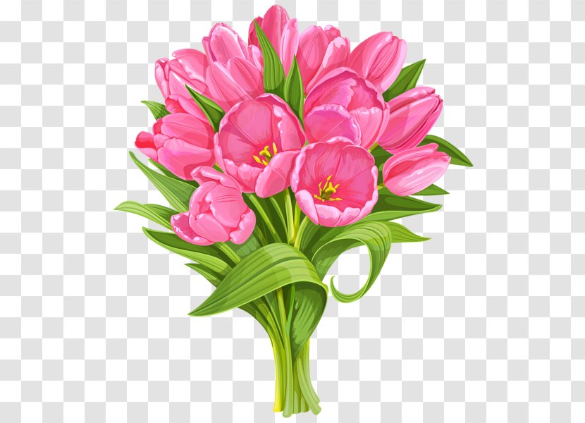 Flower Bouquet Pink Flowers Clip Art - Plant - Tulip Transparent PNG