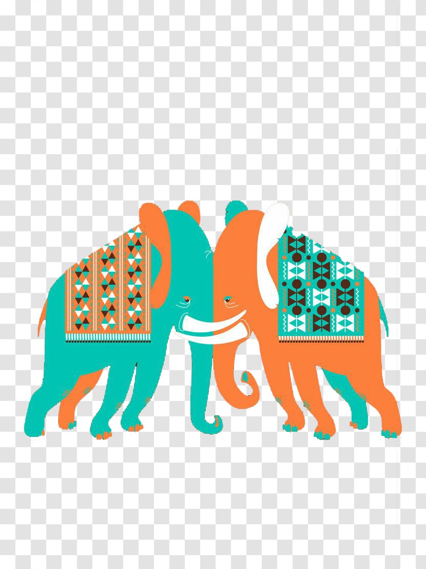 Elephant Euclidean Vector Clip Art - Microsoft Paint - Two Elephants Wrestling Transparent PNG