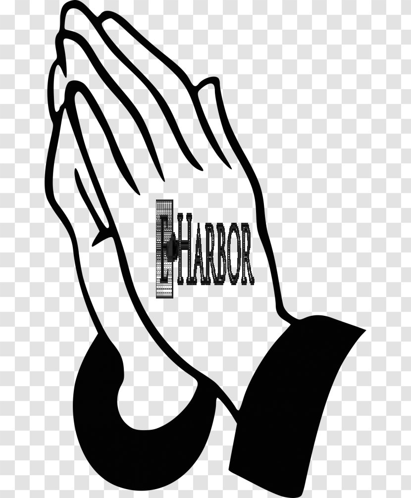 Praying Hands Prayer Drawing Clip Art - Black And White Transparent PNG