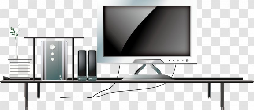 Computer Monitor Television Cartoon - Office - Creative Home TV Transparent PNG