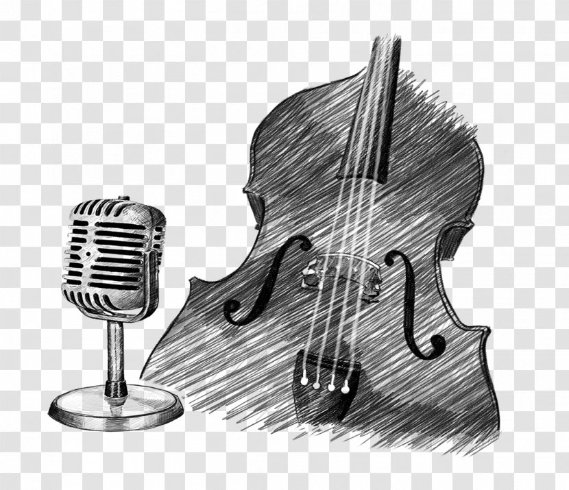 String Instruments Microphone White - Monochrome Transparent PNG
