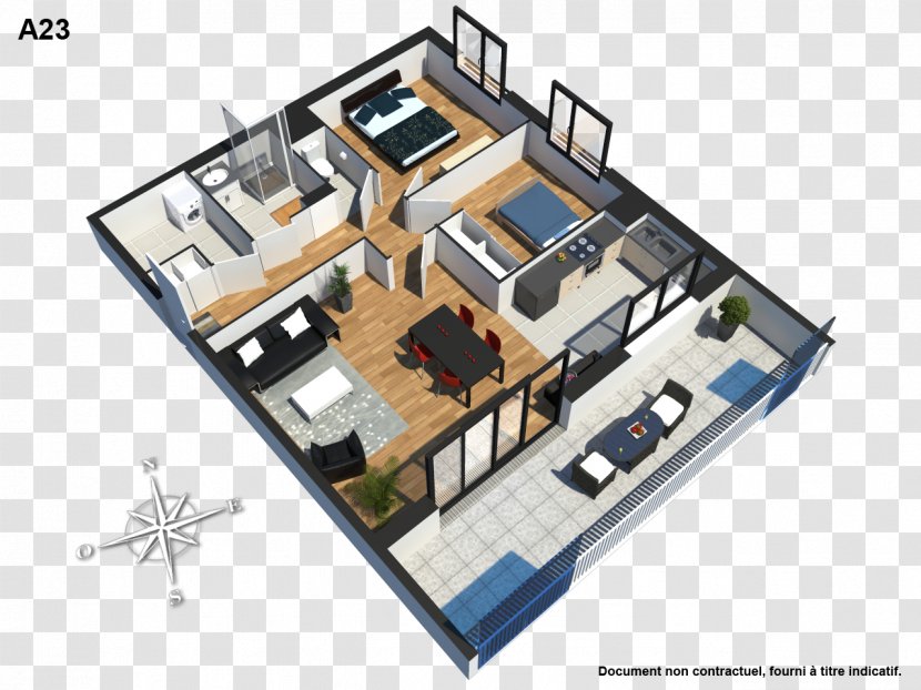 L'Ille Île-de-France Tramway Line 2 Floor Plan Patio Residence Saint-Martin - Building - The Social Friendships ApartmentOthers Transparent PNG