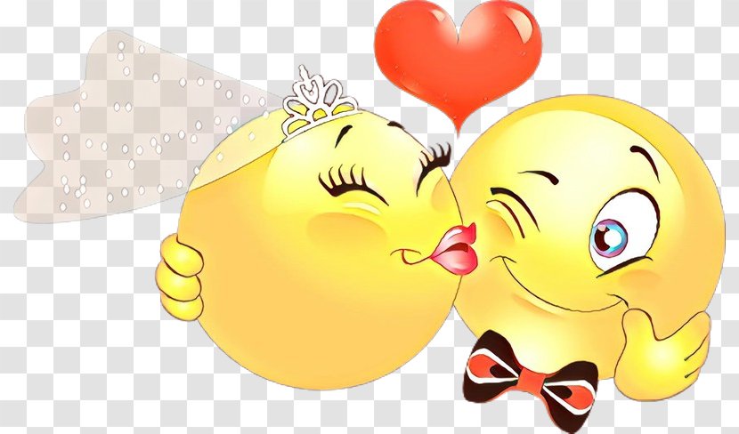 Yellow Cartoon Heart Love Clip Art - Smile Happy Transparent PNG