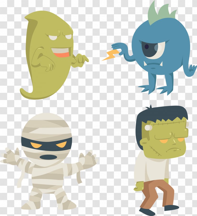 Frankensteins Monster Cartoon Clip Art - Vector Hand-painted Little Transparent PNG