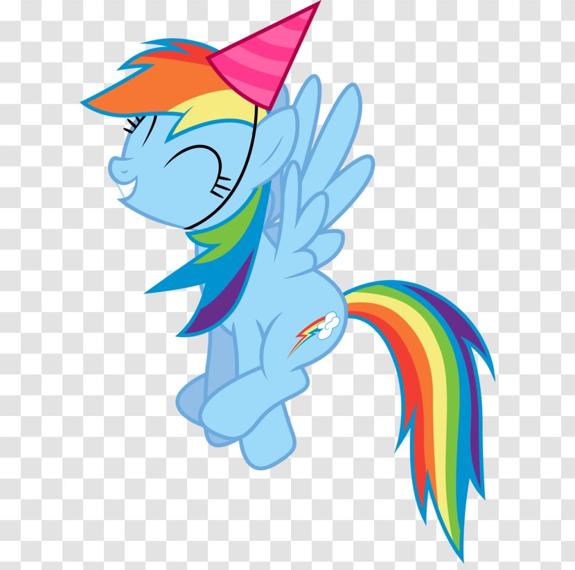 Rainbow Dash Rarity Party Hat Birthday Clip Art - Mythical Creature - Picture Of Transparent PNG